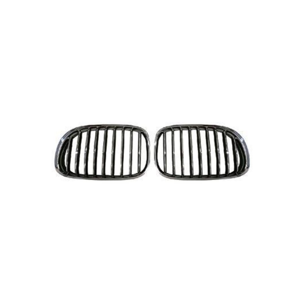 Решётки радиатора (ноздри) для BMW 7 серии F01/F02 2009–2015, чёрный глянец или хром — фото 2