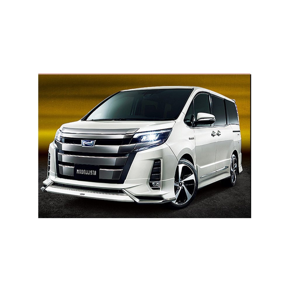 Передняя губа в стиле Modellista для Toyota Noah 2017–2021 с хром-накладками
