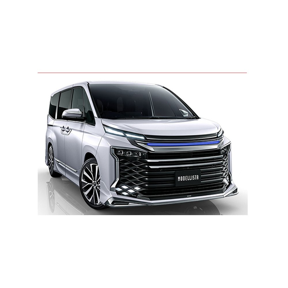 Передняя губа в стиле Modellista для Toyota Voxy 2022+ с хром-планкой
