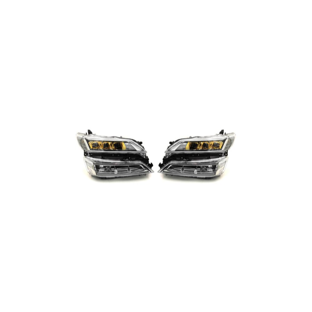 Фары передние golden LED для Toyota Vellfire 30 2018–2023, янтарные линзы, пара